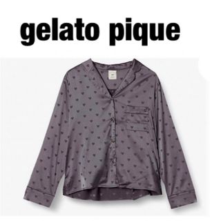 ジェラートピケ(gelato pique)の【新品】gelato pique ハートサテンパジャマシャツ(パジャマ)