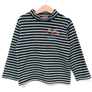 ミキハウス 長袖Ｔシャツ トップスボーダー柄フリース キッズ 男の子用 110サイズ 紺×白 MIKIHOUSE(Tシャツ/カットソー)