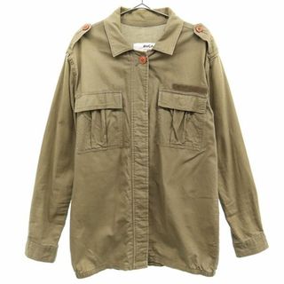 ルーカ(RVCA)のルーカ ワンポイントロゴワッペン 長袖 シャツ M ブラウン RVCA ビッグシルエット レディース(シャツ/ブラウス(長袖/七分))