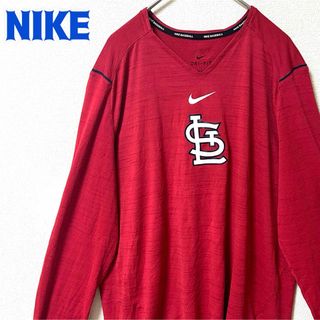 ナイキ(NIKE)のUS古着 NIKE ナイキ 長袖ストレッチTシャツ MLB カージナルス レッド(Tシャツ/カットソー(半袖/袖なし))