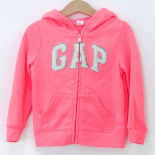 ギャップ(GAP)のギャップ パーカー トップス ジップアップ スウェット フロントロゴ キッズ 女の子用 100サイズ ピンク GAP(Tシャツ/カットソー)