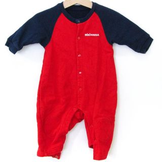 ミキハウス ツナギ つなぎ オールインワン カバーオール ロンパース ベビー 男の子用 70サイズ レッド MIKIHOUSE(その他)