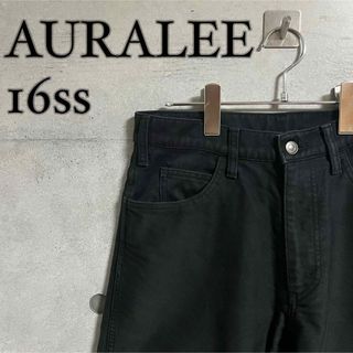 オーラリー(AURALEE)のAURALEE オーラリー 16ss MOLESKIN SLIM PANTS 黒(チノパン)