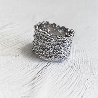 Wide grain silver ring No.734