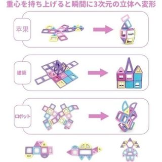 【ラスト１点】マグネットブロック 45pcs 磁気おもちゃ ブロック　プレゼント