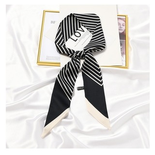 【残り１点】大判スカーフ 6cm×100cm　マフラー ショール スカーフ　白黒(バンダナ/スカーフ)
