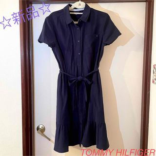 トミーヒルフィガー(TOMMY HILFIGER)の☆新品☆ TOMMY HILFIGER トミーヒルフィガー　ネイビー　ワンピース(ひざ丈ワンピース)