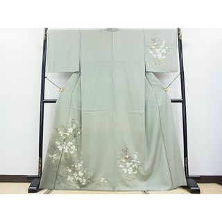 平和屋2■訪問着　扇面霞花文　暈し染め　金彩　逸品　DAAC6237fe(着物)