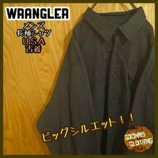 ラングラー(Wrangler)のラングラー メンズ シャンブレー 古着 ボタンダウン 長袖 シャツ グレー(シャツ)