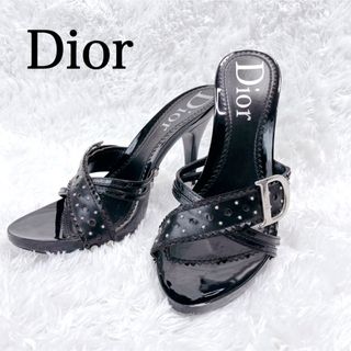 Christian Dior - Christian Dior ディオール  Dロゴ金具 サンダル 黒 24.5