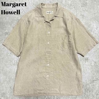 マーガレットハウエル(MARGARET HOWELL)のマーガレットハウエル レディース オープンカラー 開襟シャツ リネン M(シャツ/ブラウス(半袖/袖なし))