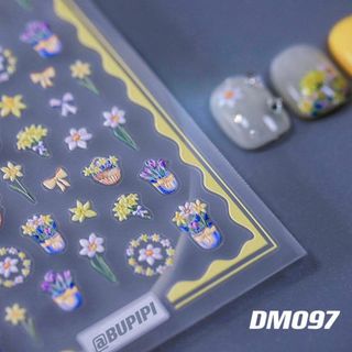 人気 3D ネイルシール 花 スイセン ネイルアート デコ用品 貼る DM097(デコパーツ)