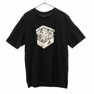 アディダス(adidas)のアディダス プリント 半袖 Tシャツ S ブラック adidas メンズ(Tシャツ/カットソー(半袖/袖なし))