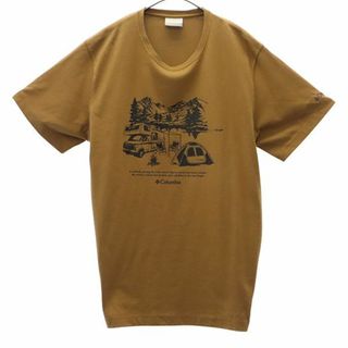コロンビア(Columbia)のコロンビア アウトドア プリント 半袖 Tシャツ M ブラウン Columbia メンズ(Tシャツ/カットソー(半袖/袖なし))