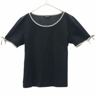 INGEBORG - インゲボルグ 刺繍 半袖 Tシャツ L ブラック INGEBORG レディース