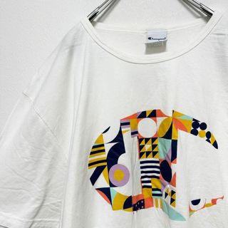 チャンピオン(Champion)の古着　champion チャンピオン　メンズ　プリント　半袖tシャツ　XL 白(Tシャツ/カットソー(半袖/袖なし))