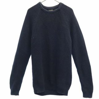 ザラ(ZARA)のザラマン 長袖 コットンニット セーター M ネイビー ZARA MAN メンズ(ニット/セーター)