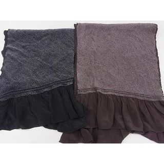 平和屋2■男性　和装小物　兵児帯2枚　総絞り　黒・茶　逸品　DAAC8237zzz(和装小物)