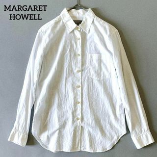 MARGARET HOWELL - マーガレットハウエル コットンブラウス 白 紫外線対策 Ⅰ 羽織り 長袖シャツ