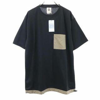 未使用 バースト222 20ss 半袖 ポケット付 Tシャツ 2 ブラック vast222 ポリシャツ メンズ(Tシャツ/カットソー(半袖/袖なし))