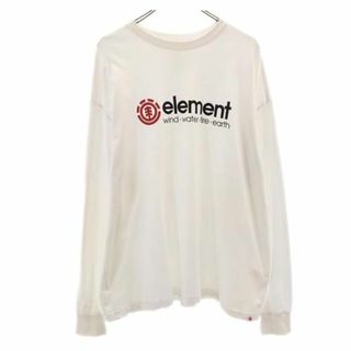 ELEMENT - エレメント プリント 長袖 Tシャツ XL ホワイト ELEMENT ロンT メンズ