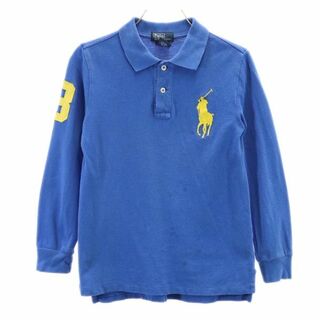 ポロバイラルフローレン ビッグポニー 長袖 ポロシャツ 7 ブルー Polo by Ralph Lauren キッズ(その他)