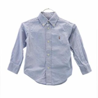 ラルフローレン(Ralph Lauren)のラルフローレン 長袖 オックスフォード ボタンダウンシャツ 2／2T ブルー RALPH LAUREN キッズ(ブラウス)