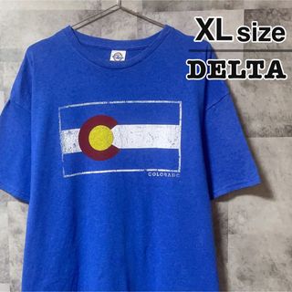 デルタ(DELTA)のUSA古着　DELTA　Tシャツ　XL　ブルー　青　プリント　ロゴ　コロラド(Tシャツ/カットソー(半袖/袖なし))