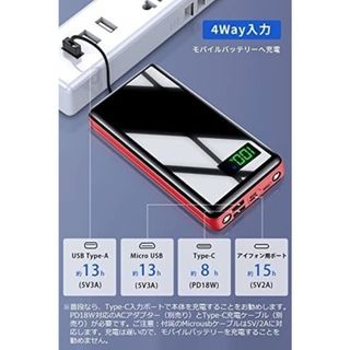 【PSE認証】モバイル バッテリー   50000mAh ６台　充電　携帯　黒 (その他)