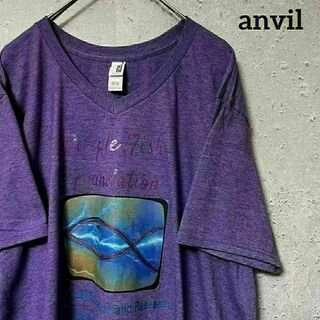Anvil - anvil アンビル Tシャツ 半袖 purple fish ゆるダボ XL