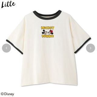 しまむら　littc Tシャツ　リトシー　ミッキー　ディズニー LL ワッペン