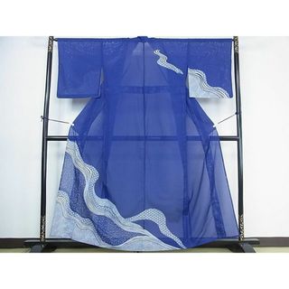 平和屋2■夏物　訪問着　絽　流水麻の葉文　洗える着物　DAAC1814wb(着物)