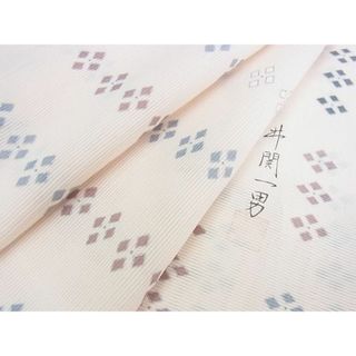 平和屋2■夏物　小紋　絽　井関一男　舞花文　銀彩　逸品　DAAC1836wb(着物)