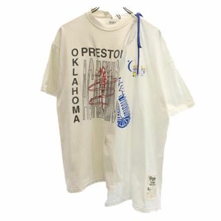 リスカープ 23ss リメイク プリント 半袖 Tシャツ 白 RESCARP メンズ(Tシャツ/カットソー(半袖/袖なし))