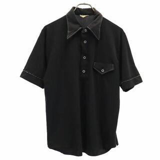 ヴィンテージ 70s 半袖 ポロシャツ 黒 VINTAGE メンズ(ポロシャツ)