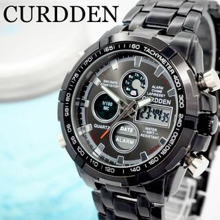 53【美品】CURDDEN時計　メンズ腕時計　アナデジ　ブラック(腕時計(デジタル))