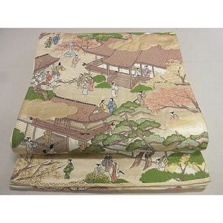 平和屋2◎六通柄袋帯　京名所絵の内　　金糸　逸品　DAAD1110du(帯)