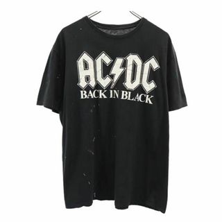 AC／DC BLACK IN BLACK プリント 半袖 Tシャツ XL 黒 AC／DC BLACK IN BLACK ロックバンド メンズ(Tシャツ/カットソー(半袖/袖なし))