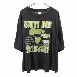 キューティーズオブカリフォルニア 90s オールド プリント 半袖 Tシャツ XL 黒 Q-TEES of California メンズ(Tシャツ/カットソー(半袖/袖なし))