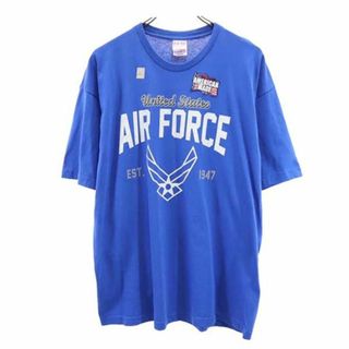 ベイサイド(BAY SIDE)の未使用 ベイサイド USA製 オールド USAF エアフォース プリント 半袖 Tシャツ L 青 BAYSIDE メンズ(Tシャツ/カットソー(半袖/袖なし))