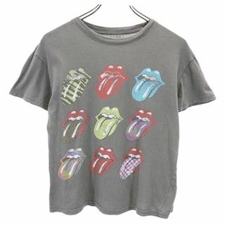 ローリングストーンズ プリント 半袖 Tシャツ XS グレー系 the Rolling Stones メンズ(Tシャツ/カットソー(半袖/袖なし))