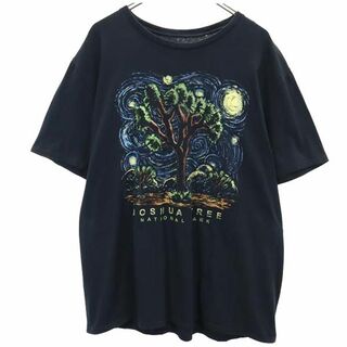 プリント 半袖 Tシャツ XL ブラック系 メンズ(Tシャツ/カットソー(半袖/袖なし))