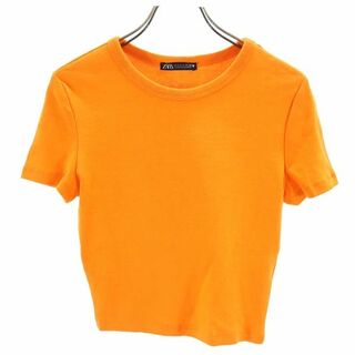 ザラ(ZARA)の未使用 ザラ 半袖 ショート丈 Tシャツ S オレンジ ZARA レディース(Tシャツ(半袖/袖なし))
