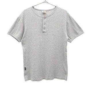 AVIREX - アヴィレックス ワンポイントプリント 半袖 ヘンリーネック Tシャツ Medium グレー AVIREX メンズ