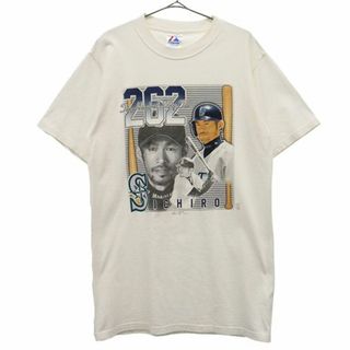 マジェスティック(Majestic)のマジェスティック イチロー プリント 半袖 Tシャツ M ホワイト Majestic 野球 メンズ(Tシャツ/カットソー(半袖/袖なし))