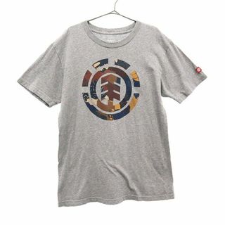 エレメント(ELEMENT)のエレメント ロゴプリント 半袖 Tシャツ M グレー ELEMENT ワッペン メンズ(Tシャツ/カットソー(半袖/袖なし))