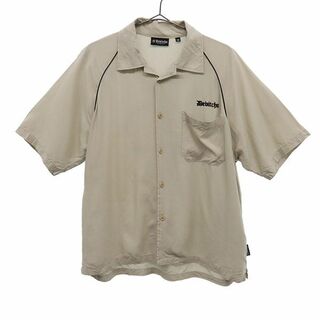 デビッチュ レーヨン 刺繍 半袖 オープンカラーシャツ M ベージュ Debitchu メンズ(シャツ)