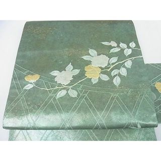 平和屋2◎九寸名古屋帯　枝花文　金糸　引箔　逸品　DAAA7971sf(帯)