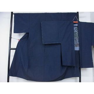 平和屋2■男性　紬　アンサンブル　留紺色　逸品　DAAA7983sf(着物)