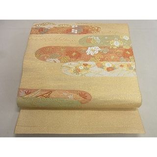 平和屋2◎太鼓柄袋帯　草花文　金銀糸　逸品　DAAD1089du(帯)